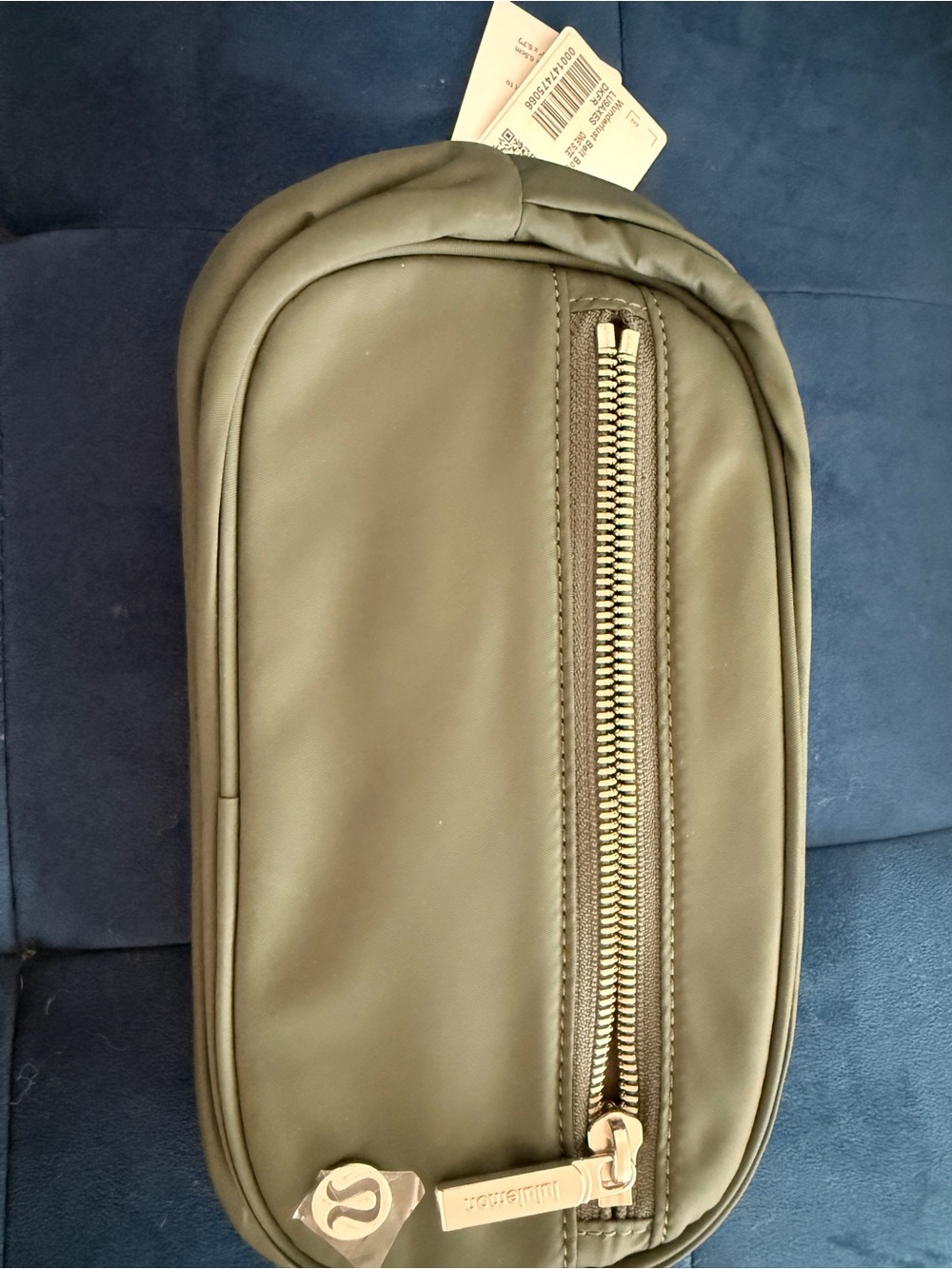lululemon athletica Olive Green Belt Bag with Gold Zipper